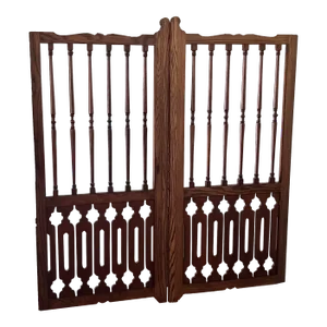 Vintage Carved Wood Double Sided Gate