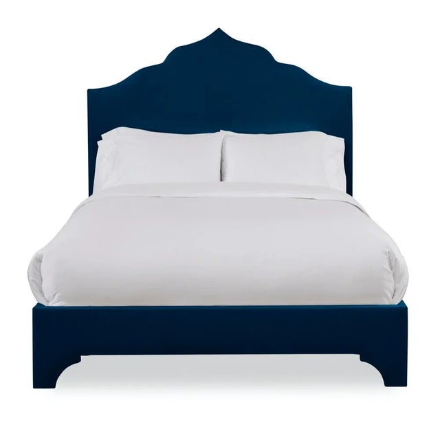 Not Yet Made - Made To Order Clementine Queen Headboard, Navy Velvet For Sale - Image 5 of 5