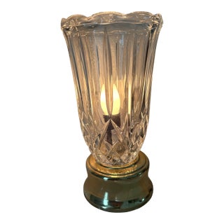 Vintage Textured Glass Petite Table Lamp For Sale