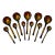 Vintage Khokhloma Hand-Painted Wood Lacquerware Serving Spoons - Set of 11 For Sale