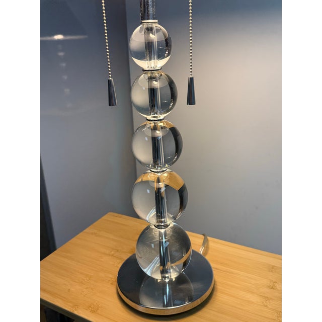 Glass Modern Stacked Glass Orb Table Lamp For Sale - Image 7 of 12