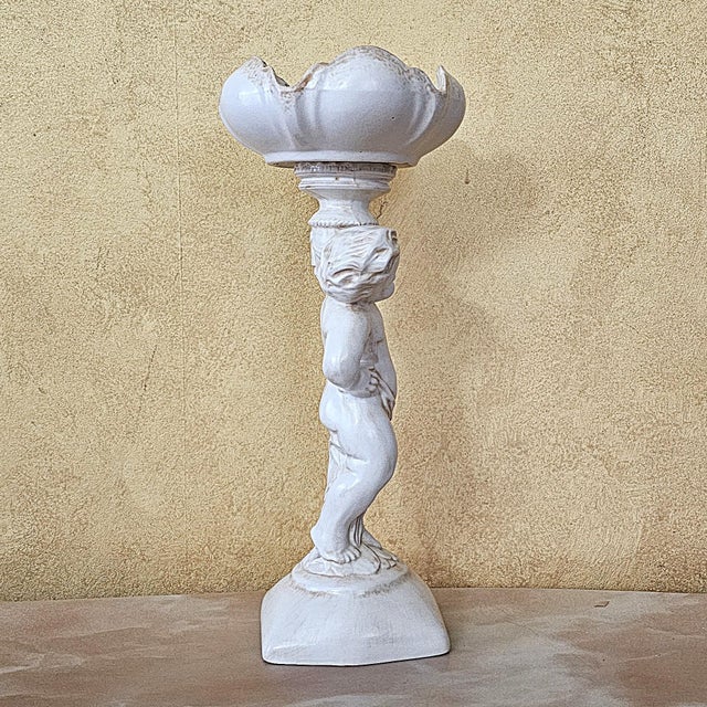 1960s Arnel’s Ceramic Cherub Pedestal Compote Bowl, Canby Oregon For Sale - Image 13 of 18