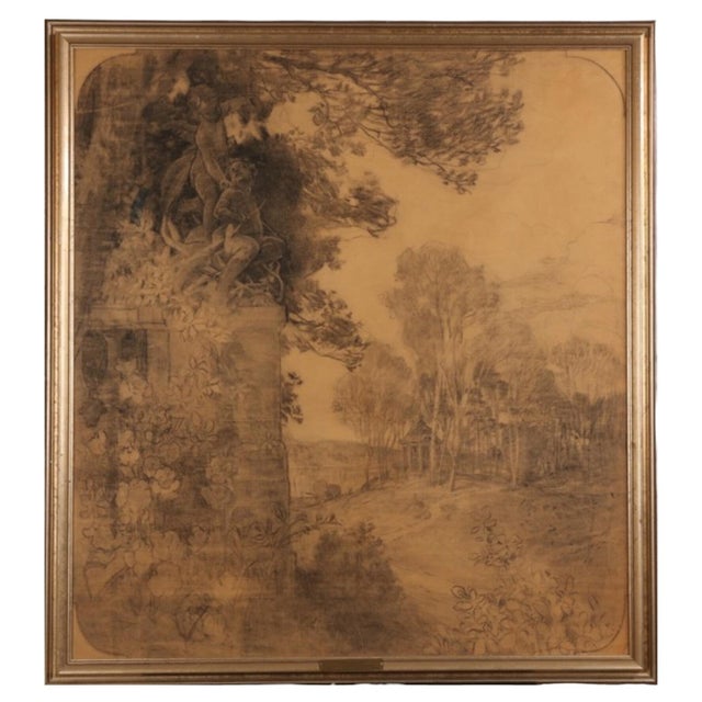 Nils Asplund, Sketch of the Ekotemplet, Royal Haga Park in Stockholm, 1930s-1940s, Artwork on Paper For Sale - Image 8 of 8