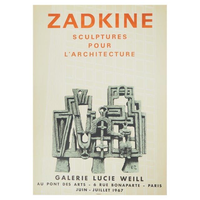 Ossip Zadkine, Construction, Lithograph Poster For Sale