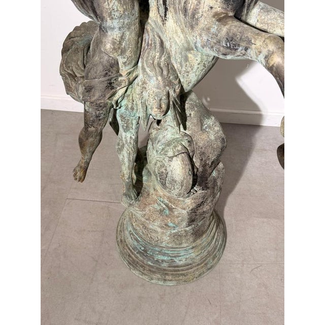 Large Bronze Pegasus & Winged Figure Sculpture For Sale - Image 6 of 7
