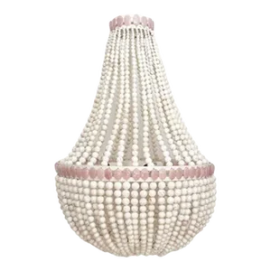 Samantha Empire Chandelier in White Turquoise and Rose Quartz by Marjorie Skouras Design