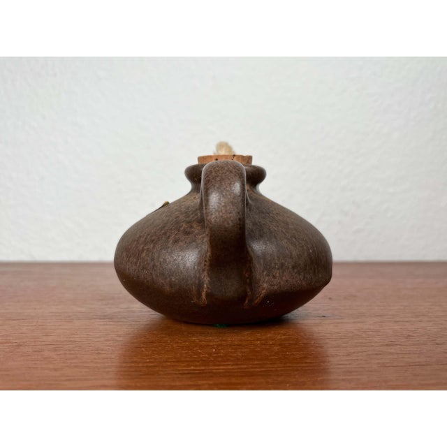Wood Mid-Century Modern West German Pottery WGP Oil Lamp from Silberdistel Keramik, 1960s For Sale - Image 7 of 12