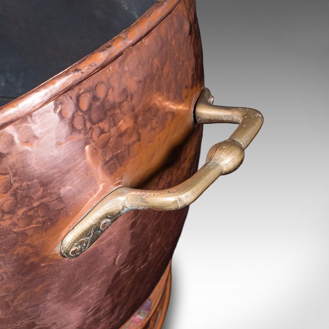 Antique Hand Finished Coal Scuttle, English, Copper, Brass, Fireside, Victorian For Sale - Image 9 of 10