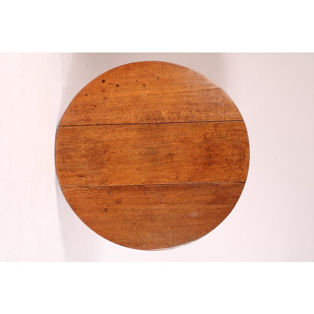 Wood Antique Queen Anne Style Oak Drop Leaf Table For Sale - Image 7 of 12