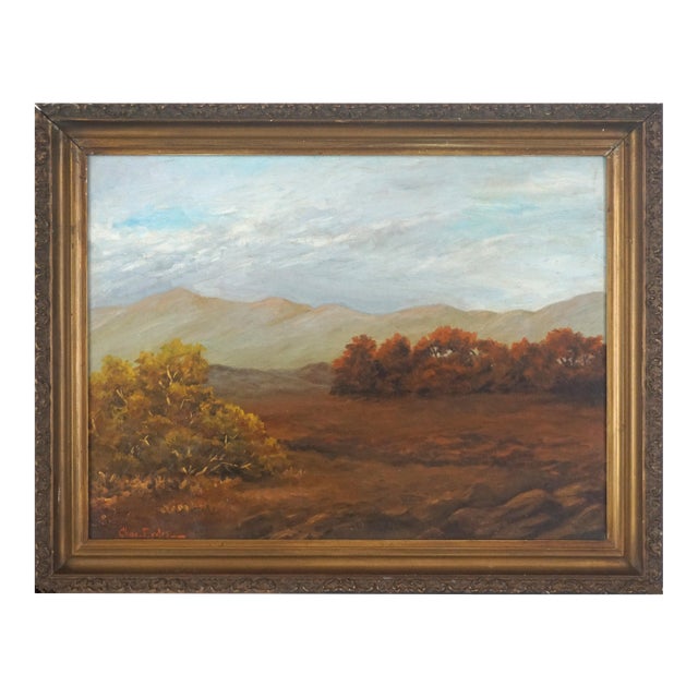 Mid Century Bay Area Mountains Autumnal Landscape Oil Painting by Charles Eades For Sale