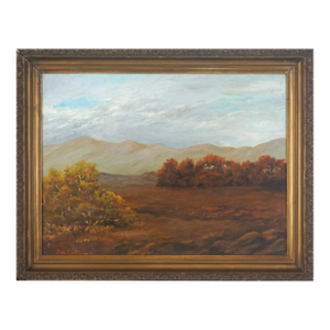 Mid Century Bay Area Mountains Autumnal Landscape Oil Painting by Charles Eades