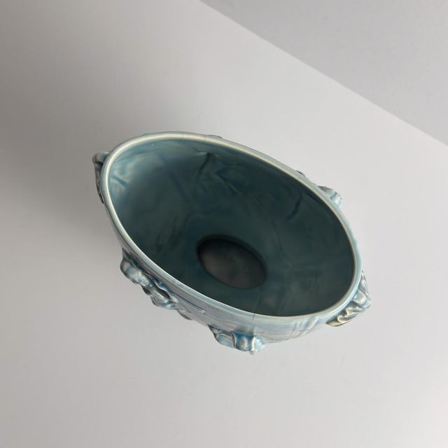 Art Deco Blue Vase with Pan and Nymph Relief from Beswick, 1930s For Sale - Image 6 of 12