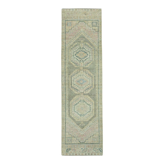 Turkish Oushak Rug 2'11" x 10'3" #19249 For Sale