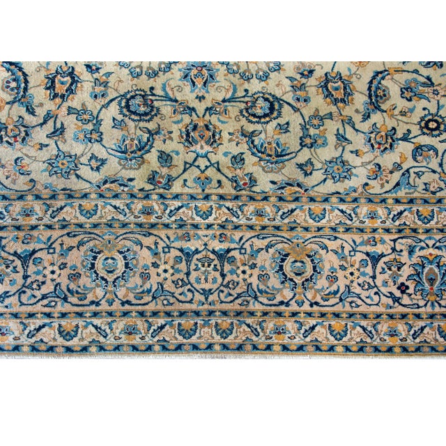 Cream Early 20th Century Persian Kashan Rug For Sale - Image 8 of 14