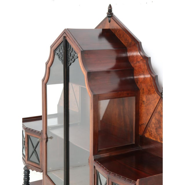 Brown Dutch Art Deco Walnut and Burl Vitrine by Max Coini, 1920s For Sale - Image 8 of 15