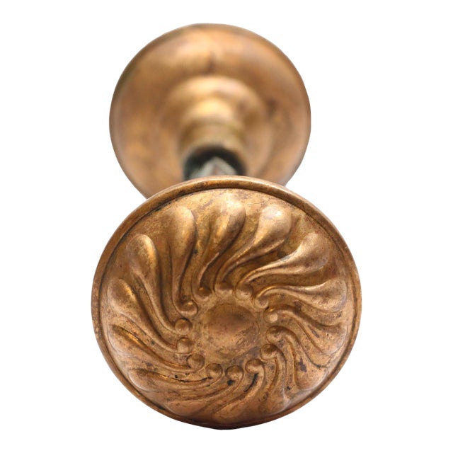 Corbin Bronze Door Knobs With Coppery Brass Patina For Sale