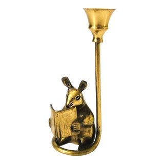Brass Mouse Candle Holder For Sale