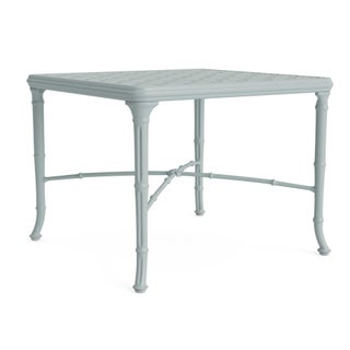 Brown Jordan Calcutta 26" Square Cast Top Corner Table in Harbor For Sale