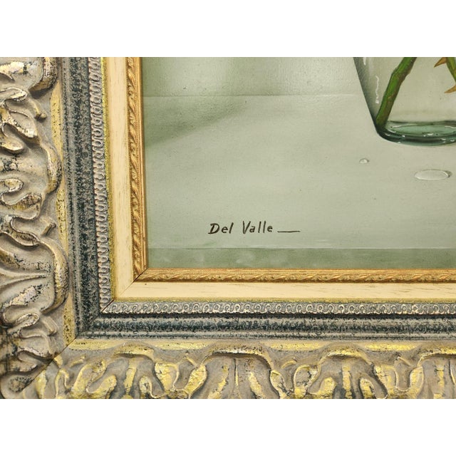 Del Valle, Roses, Oil Painting, Framed For Sale - Image 5 of 7