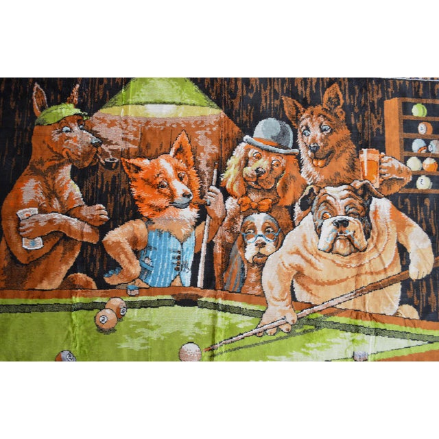 Vintage Dogs Playing Pool Wall Tapestry Wall Rug 48ʺ X 69ʺ Chairish
