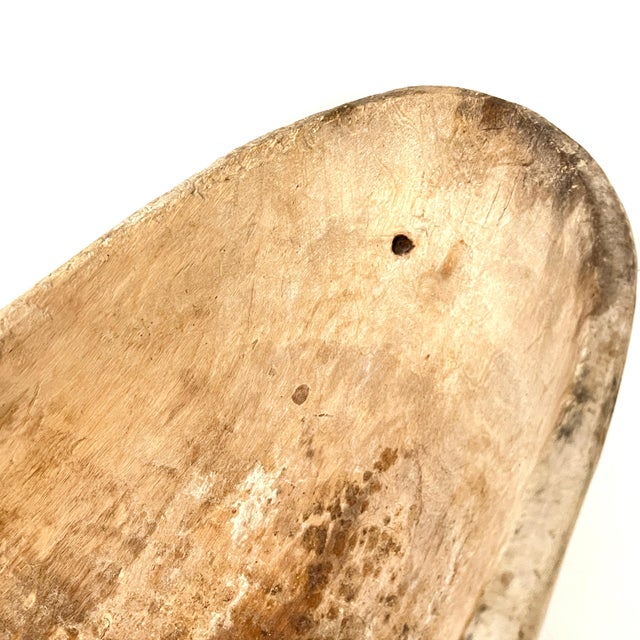 Antique Hand Carved Dugout Wood Trough Bowl For Sale - Image 16 of 18