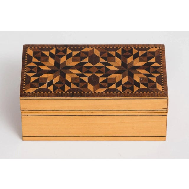 Tunbridge Ware Satinwood Jewelry Box For Sale - Image 4 of 7