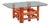 Red Bamboo Coffee Table, 1980s For Sale