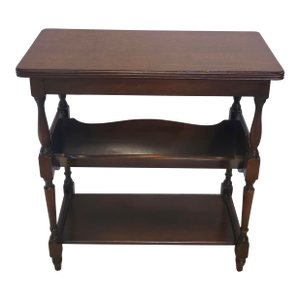 Mid-Century American Classical Three Tier Mahogany Magazine Rack Console Table
