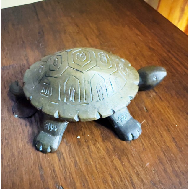 Hollywood Regency 1970s Vintage Hollywood Regency Brass Turtle Keepsake Box For Sale - Image 3 of 8