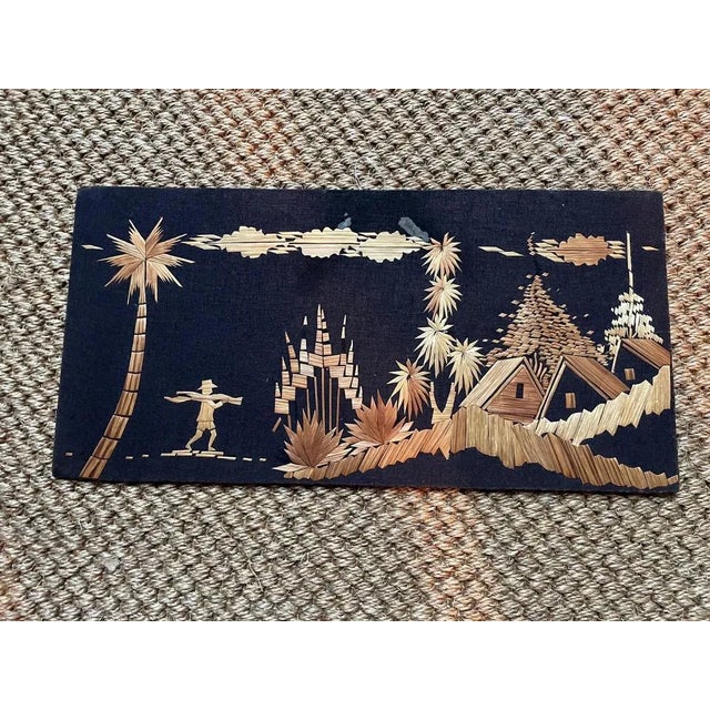 Straw Marquetry Artwork, 20th Century For Sale - Image 4 of 4