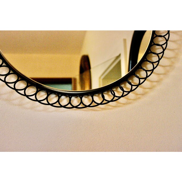 1960s Large Circular String Mirror in Lacquered Metal, 1960 For Sale - Image 5 of 6