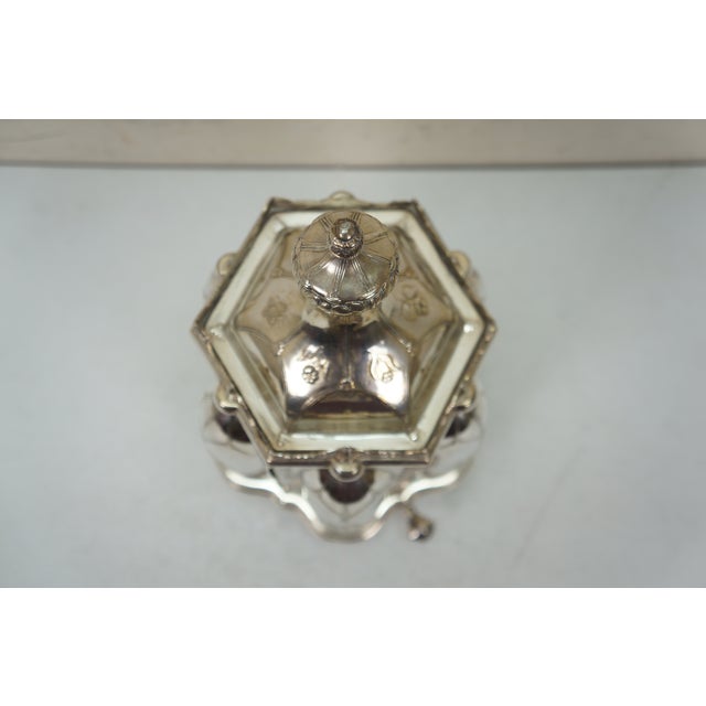 Metal Antique R Gleason & Sons Silverplate Magic Dinner Caster Rotating Cruet Stand For Sale - Image 7 of 16