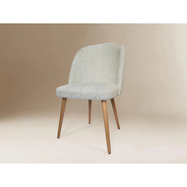 White yves chair by dovain studio dimensions: h 85 x w 54 x d 54 x sh 49 cm materials: velvet, wood dovain studio creative...