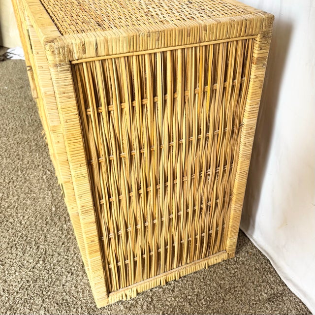 Vintage Boho Chic Wicker Credenza For Sale - Image 4 of 11