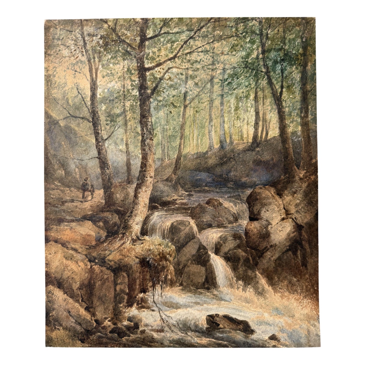 Frederick Davis, Landscape, 1877, Watercolor | Chairish