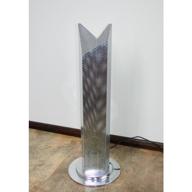 Silver Modern Chrome Floor Lamp, 1980s For Sale - Image 8 of 9