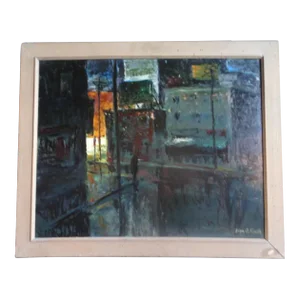 Edgar O Kiechle (1911-1960) - Sleeping Town Oil on Board
