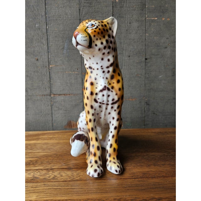 1990s Ceramic Cheetah Statue by Intrada | Chairish