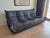 Mid-Century Modern Togo Sofa with Pouf in Black Leather by Michel Ducaroy for Ligne Roset, Set of 2 For Sale - Image 3 of 12