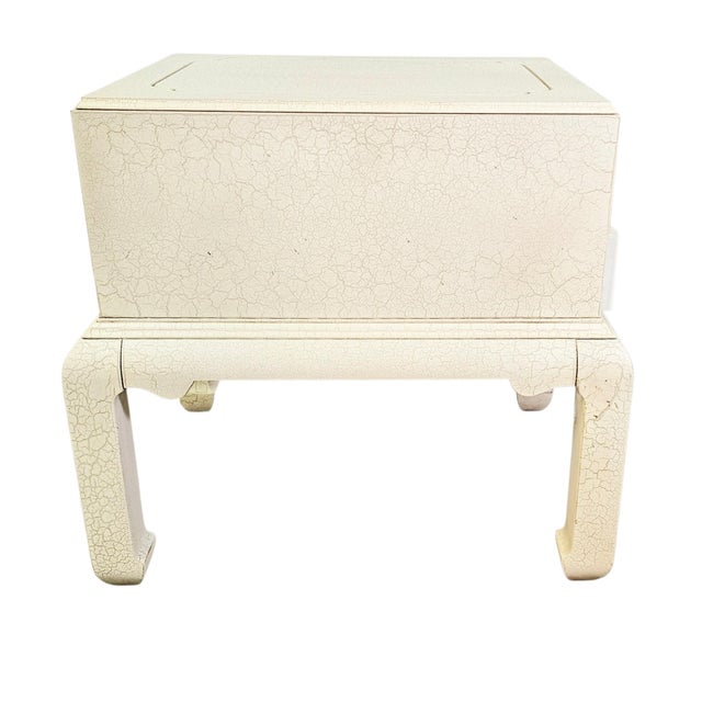 Lane Crackle Lacquer Asian Modern Accent Chest Nightstand 24.5" For Sale In San Francisco - Image 6 of 13