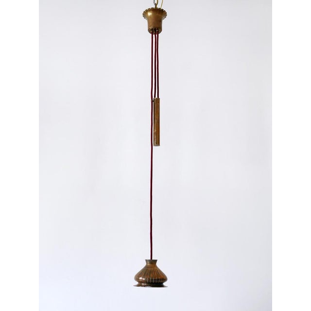 Metal Mid-Century Modern Counterweight Brass Pendant Lamp, Germany, 1950s For Sale - Image 7 of 18