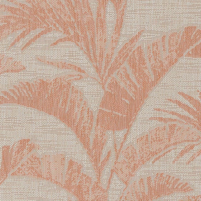 Salmon Momeni Contemporary Indoor/Outdoor Riviera Palm Rug in Coral, 5'3" x 7' For Sale - Image 8 of 9