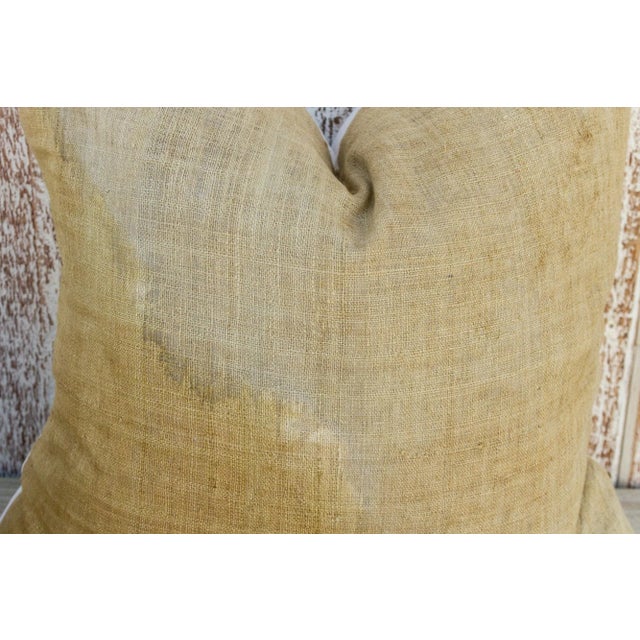Vintage Rupa Indian Olive Organic Silk Pillow For Sale - Image 4 of 10