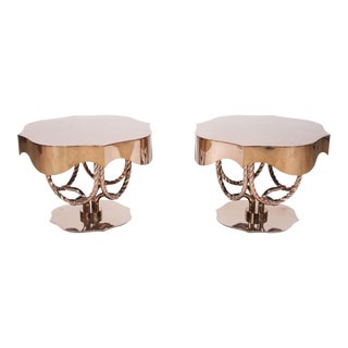 Visionnaire Italian Brass Side Table - a Pair For Sale