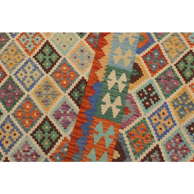 Shabby Chic Kilim Beige Rust Wool Rug - 5'8" X 7'6" For Sale In New York - Image 6 of 7