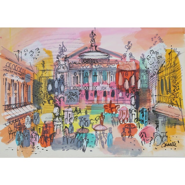 Modern City Plaza 2, Charles Cobelle Acrylic on Canvas Painting For Sale - Image 3 of 3