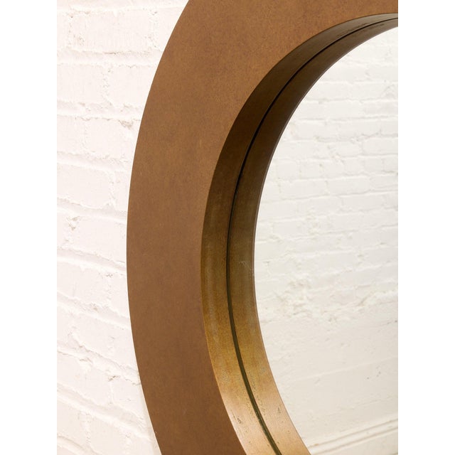 Mid 20th Century Large Gold Round Mirror For Sale - Image 4 of 6