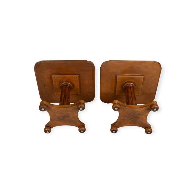 Pair of Vintage Henredon Neoclassical Column Pedestal Side Tables For Sale - Image 12 of 15