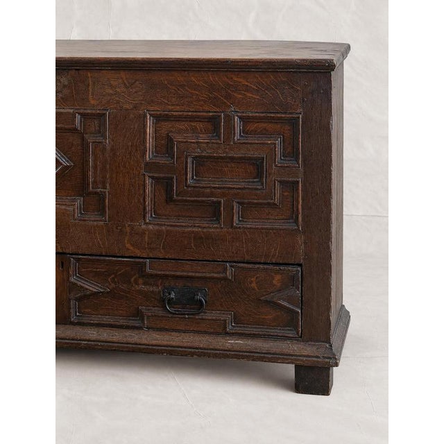 Late 17th Century English Oak Geometric Chest For Sale - Image 4 of 12