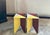 Wood Geometric Folk Art Painted Pair Tables For Sale - Image 7 of 12